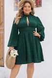 Woochic robe grande taille manches bouffantes à volants découpes cintrée