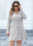 Woochic robe grande taille robe en maille à rayures col en V