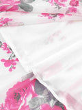 Woochic robe longue mousseline imprimé à fleurie à fines brides fendu le côté mode plage