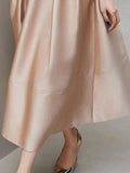 Woochic robe longue satin à fines brides élégant soirée champagne