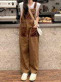 Woochic overalls with pockets women's fashion brown