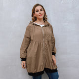 Woochic veste grande taille femme à capuche décontractées