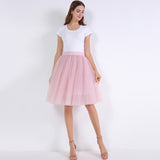 woochic jupe bouffante plissée tulle trapèze, lolita