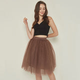 woochic jupe bouffante plissée tulle trapèze, lolita